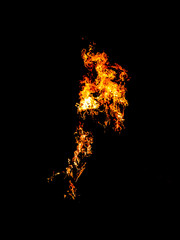 Fire on black background.