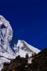 Beautiful Matterhorn. Close-up from Zermatt, Switzerland. 
