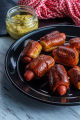 Mini Pretzel Dogs Mustard
