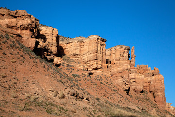 Fototapeta premium Charyn river canyon in the national, natural park of Kazakhstan.