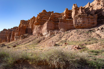 Fototapeta premium Charyn river canyon in the national, natural park of Kazakhstan.