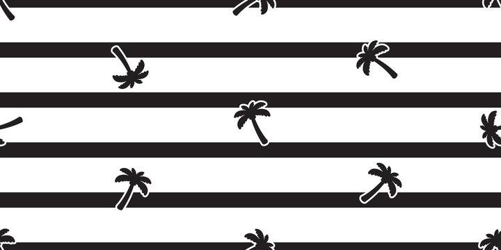 palm tree seamless pattern coconut tree stripes vector island tropical ocean beach summer scarf isolated tile background repeat wallpaper cartoon illustration design