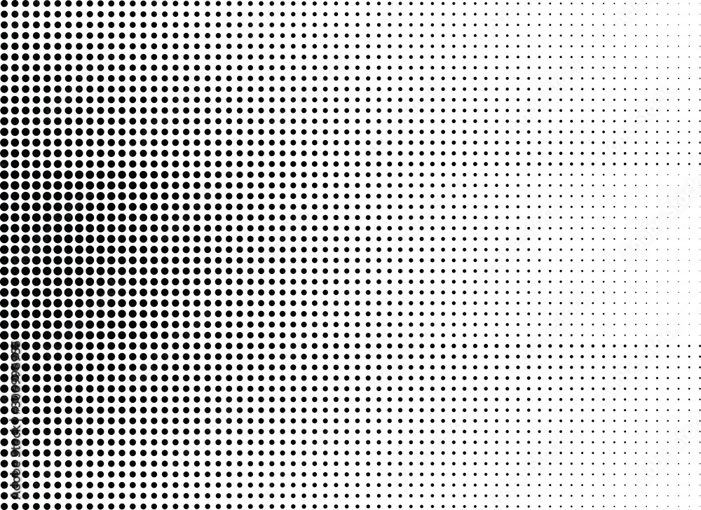 Wall mural abstract halftone dotted background. monochrome grunge pattern with dot and circles. vector modern p