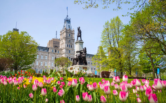 The Parliament Building in Quebec City in the beautiful morning in the spring