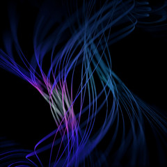 Bright blue helix, endless rotation on abstract seamless loop background. Print. Hypnotic spinning funnel with wide purple lines.