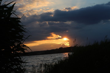 Sunset by a lake 