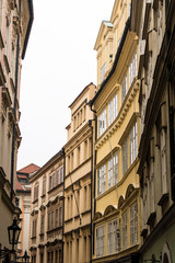 Fototapeta na wymiar Colorful historic houses in the center of Prague, Czech republic
