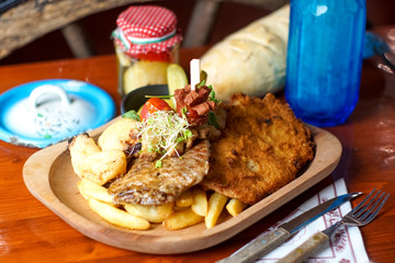 Chicken dish on a restaurant table