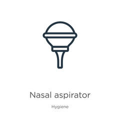 Nasal aspirator icon. Thin linear nasal aspirator outline icon isolated on white background from hygiene collection. Line vector nasal aspirator sign, symbol for web and mobile
