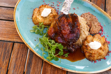 Chicken dish on a restaurant table