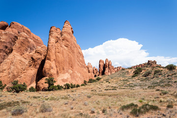 Fototapeta na wymiar Rock formations of Arches National Park