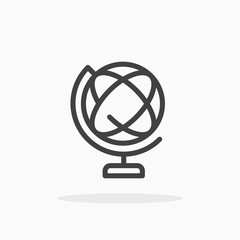 Globe icon in line style.