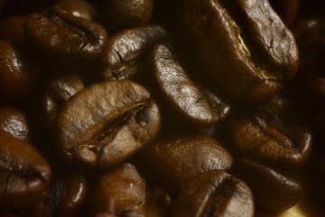 roasted coffee beans close-up macro, coffee background, coffee mood, high resolution