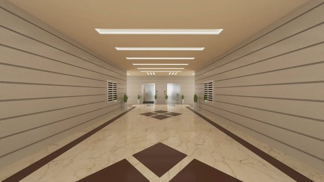 Lobby,Interior, Entrance, 3D walkthrough