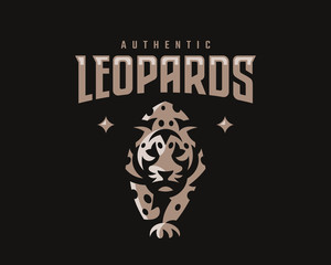 Leopard modern mascot logo. Jaguar emblem design editable for your business. Vector illustration.