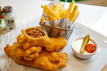 Chicken dish on a restaurant table