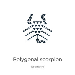Polygonal scorpion icon. Thin linear polygonal scorpion outline icon isolated on white background from geometry collection. Line vector polygonal scorpion sign, symbol for web and mobile