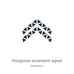 Polygonal ascendant signal icon. Thin linear polygonal ascendant signal outline icon isolated on white background from geometry collection. Line vector polygonal ascendant signal sign, symbol for web