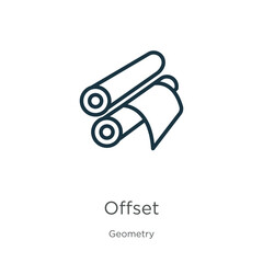 Offset icon. Thin linear offset outline icon isolated on white background from geometry collection. Line vector offset sign, symbol for web and mobile - obrazy, fototapety, plakaty