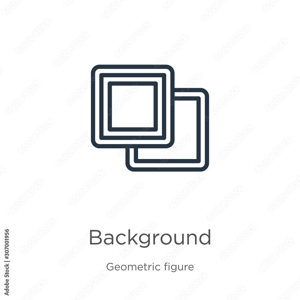 Wall mural background icon. thin linear background outline icon isolated on white background from geometric fig