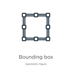 Bounding box icon. Thin linear bounding box outline icon isolated on white background from geometric figure collection. Line vector bounding box sign, symbol for web and mobile