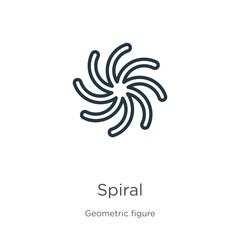 Fototapeta premium Spiral icon. Thin linear spiral outline icon isolated on white background from geometric figure collection. Line vector spiral sign, symbol for web and mobile