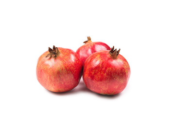 Sweet pomegranate isolated on white background.