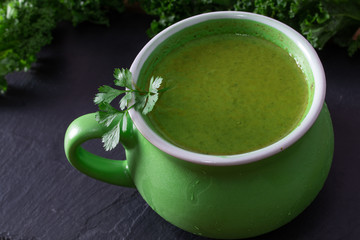 natural cream or vegetable puree presented on plate