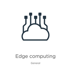 Edge computing icon. Thin linear edge computing outline icon isolated on white background from general collection. Line vector edge computing sign, symbol for web and mobile