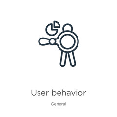 User behavior icon. Thin linear user behavior outline icon isolated on white background from general collection. Line vector user behavior sign, symbol for web and mobile