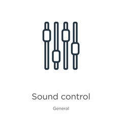 Sound control icon. Thin linear sound control outline icon isolated on white background from general collection. Line vector sound control sign, symbol for web and mobile