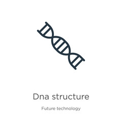 Dna structure icon. Thin linear dna structure outline icon isolated on white background from future technology collection. Line vector dna structure sign, symbol for web and mobile
