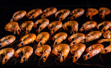grilled shrimps. shrimp cooked on the grill.