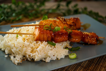 Chicken dish on a restaurant table