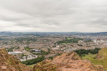 Fototapeta na wymiar View of Arthur's Seat in Holyrood Park in Edinburgh, Scotland