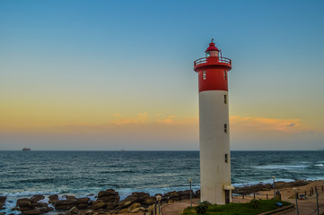 Fototapeta na wymiar Umhlanga Lighthouse one of the world's iconic lighthouses in Durban north KZN South Africa