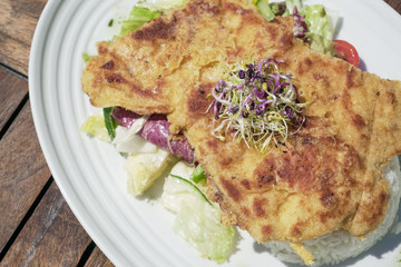 Chicken dish on a restaurant table