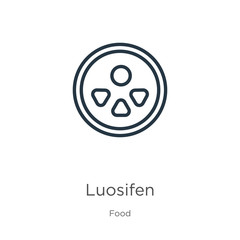 Luosifen icon. Thin linear luosifen outline icon isolated on white background from food collection. Line vector luosifen sign, symbol for web and mobile