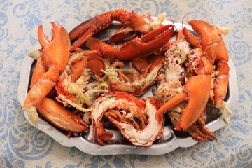 Plateau de homard - Crustacé semi décortiqué