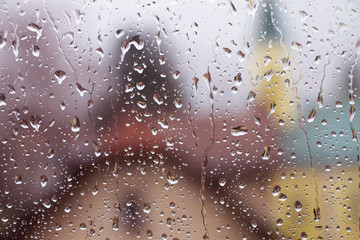 Rain drops on window