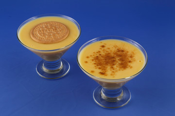 Custard, sweet and creamy dessert.