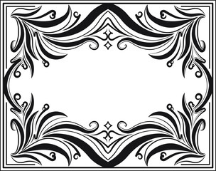 Vintage black frame with empty place for your text or other design, vector illustration greeting card. 