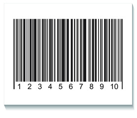 Bar code label with shadow for your design. 