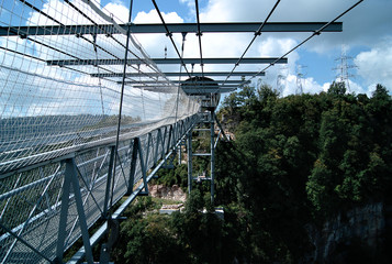 canopy walk, a suspension bridge over the gorge, foot bridge