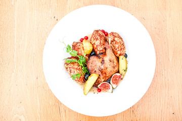 Chicken dish on a restaurant table