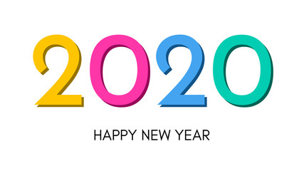 2020 Happy New Year logo text design