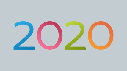 2020 Happy New Year logo text design