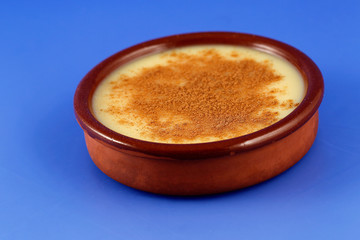 Custard, sweet and creamy dessert.