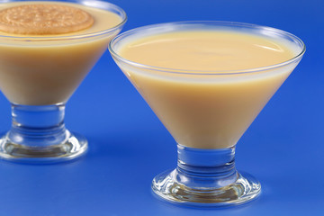 Custard, sweet and creamy dessert.