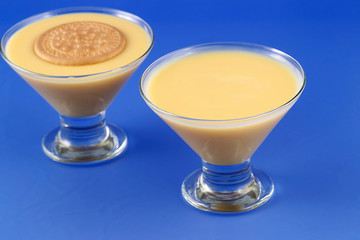 Custard, sweet and creamy dessert.